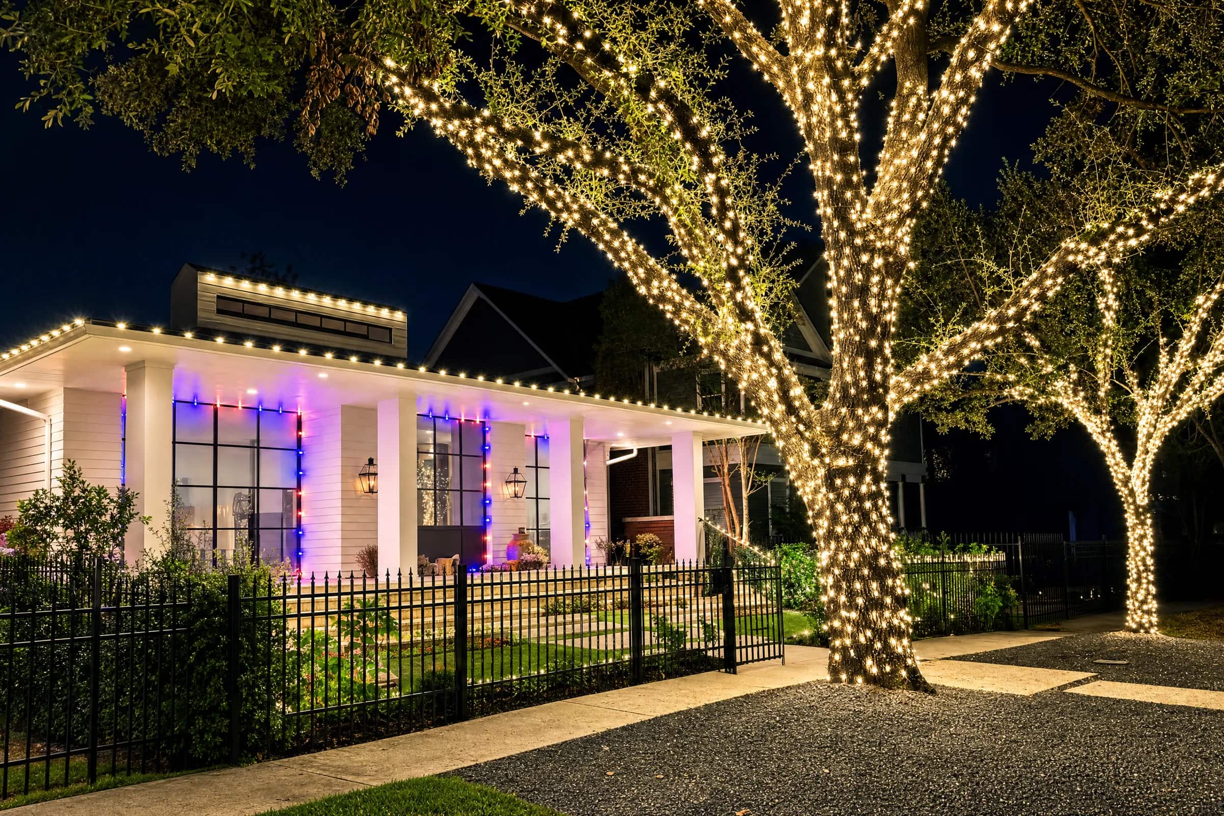 Winter Wonderland Christmas light installation by Top Tier Lights in greater Houston